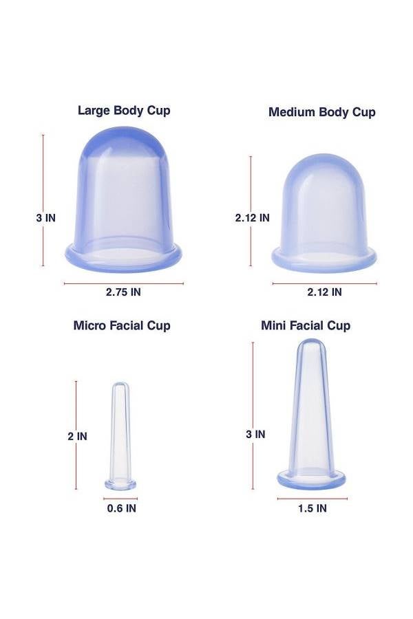 4-Piece Vacuum Cupping Cup Set Clear 160grams - Image 5
