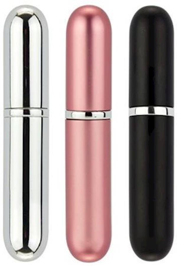 3-Piece Refillable Perfume Atomizer Sliver/Pink/Black - Image 2