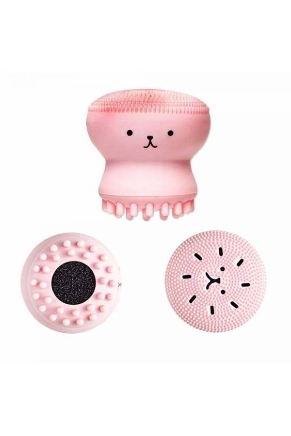 Silicone Facial Cleaning Brush Pink - Image 2