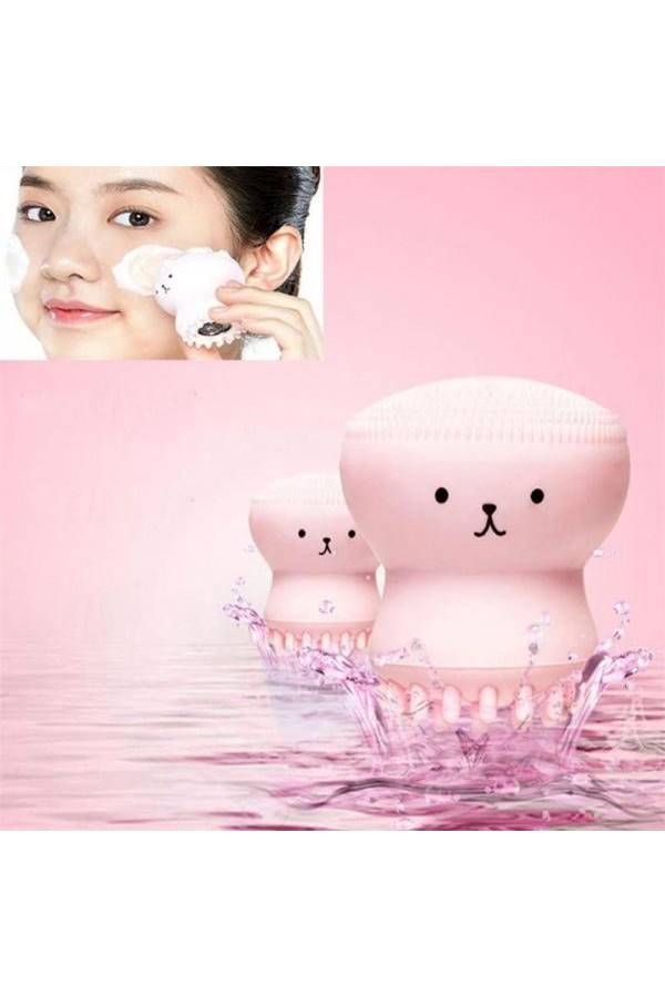 Silicone Facial Cleaning Brush Pink - Image 3