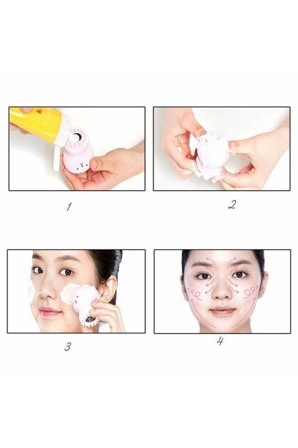 Silicone Facial Cleaning Brush Pink - Image 5