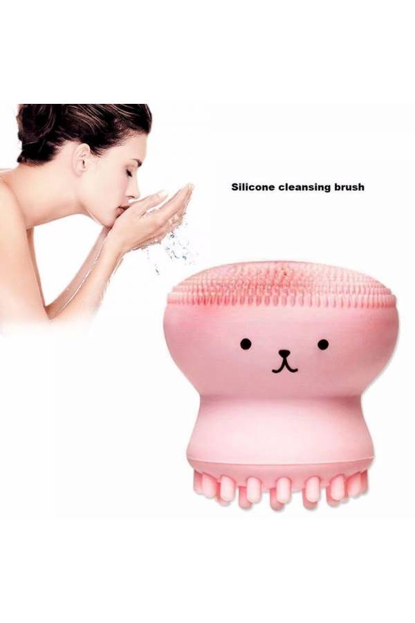 Silicone Facial Cleaning Brush Pink - Image 4