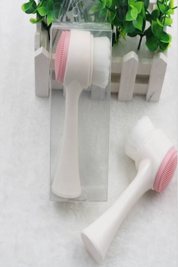 Double Sided Face Wash Brush White/Pink - Image 4