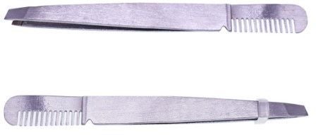 ملاقط لإزالة شعر الحواجب وشعر الوجه والأنف فضي - Image 4