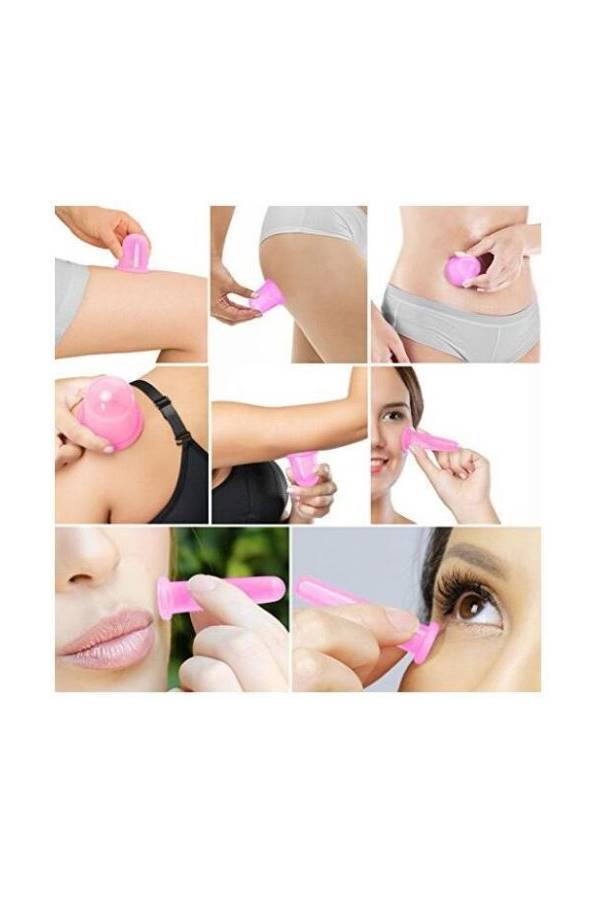 7-Piece Anti Cellulite Cupping Therapy Set Pink - Image 4
