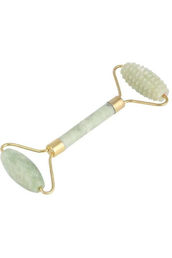 Dual Action Jade Facial Roller Green/Gold 14cm - Image 1