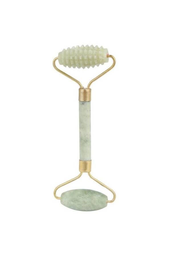 Dual Action Jade Facial Roller Green/Gold 14cm - Image 2