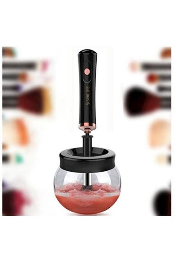 آلة تنظيف وتجفيف فرش المكياج قابلة للحمل أسود - Image 2