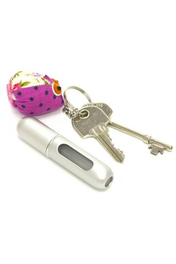 زجاجة عطر صغيرة ببخاخ يمكن إعادة ملئها ومناسبة للسفر، باللون الفضي - Image 3