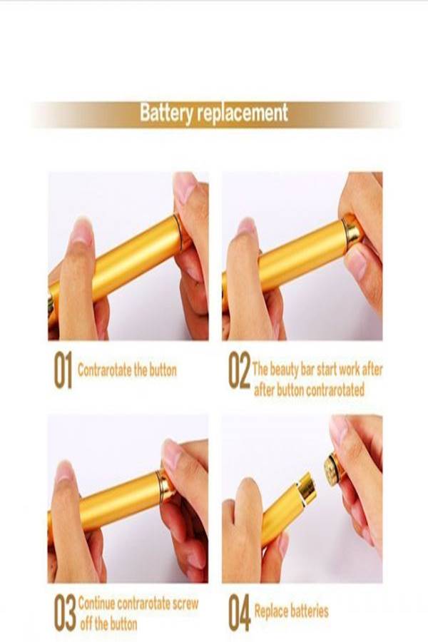 24 Karat Gold Plated 3D Roller Pulse Facial Massager Gold - Image 4