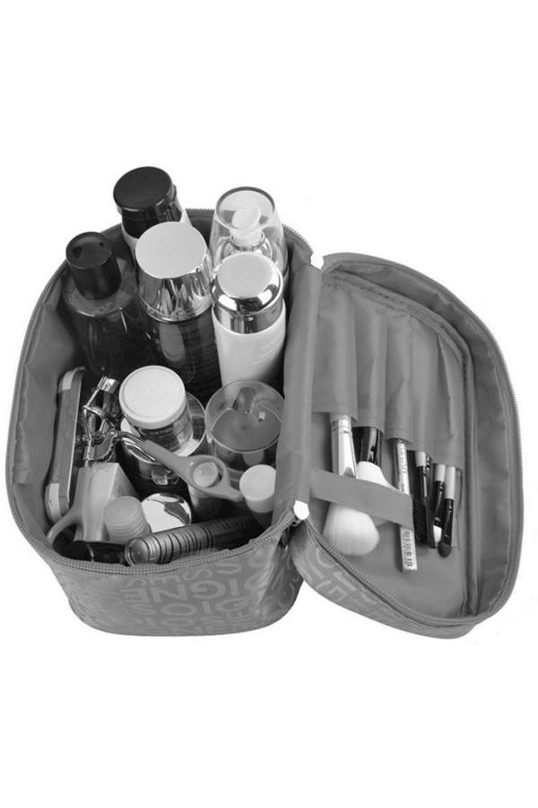 Waterproof Cosmetic Bag Grey/Black - Image 2