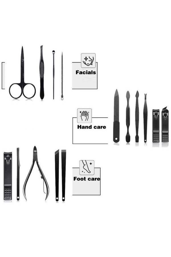 طقم قص الأظافر 15 في 1 فضي / أصفر - Image 2