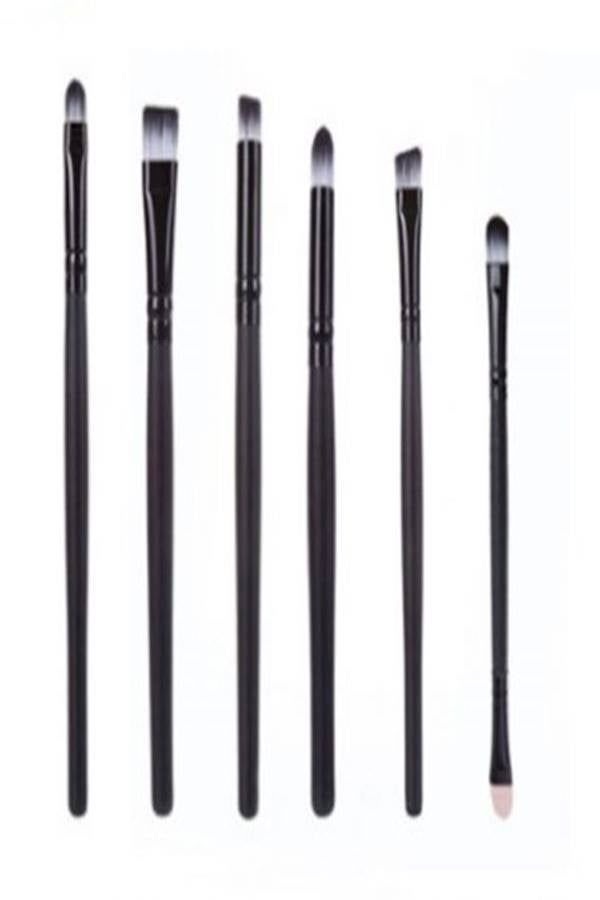 6-Piece Eye Makeup Brush Set Black - Image 2