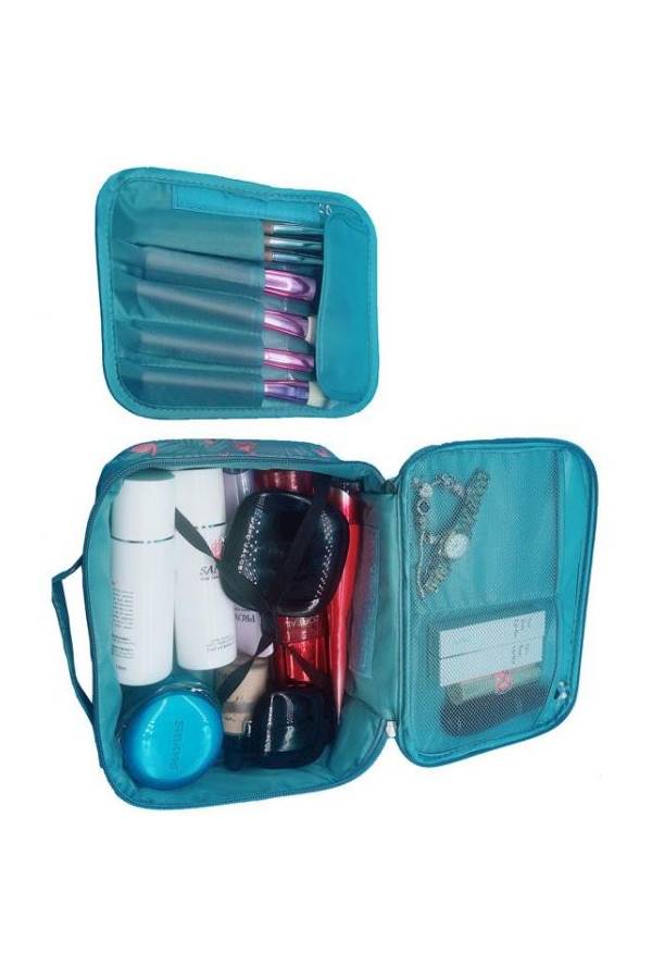 Portable Cosmetic Organizer Blue/Pink - Image 2