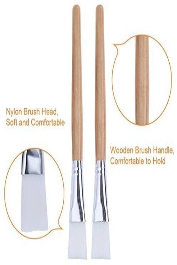 2-Piece Facial Mask Brush With Hair Band Beige/Silver/White - Image 2