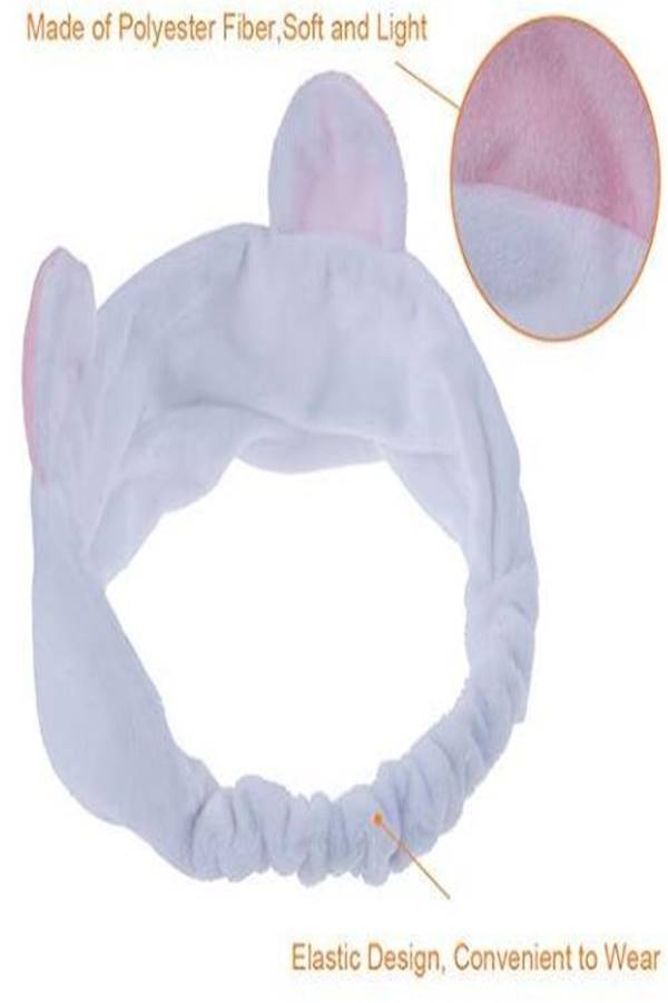 2-Piece Facial Mask Brush With Hair Band Beige/Silver/White - Image 3