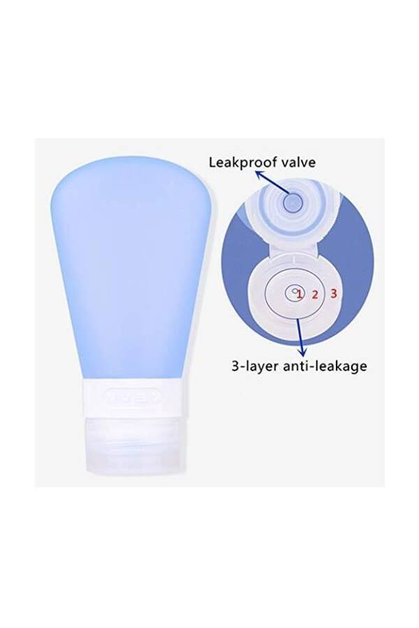 3-Piece Squeezable Liquid Cosmetics Bottles Purple/Pink/White 60ml - Image 3