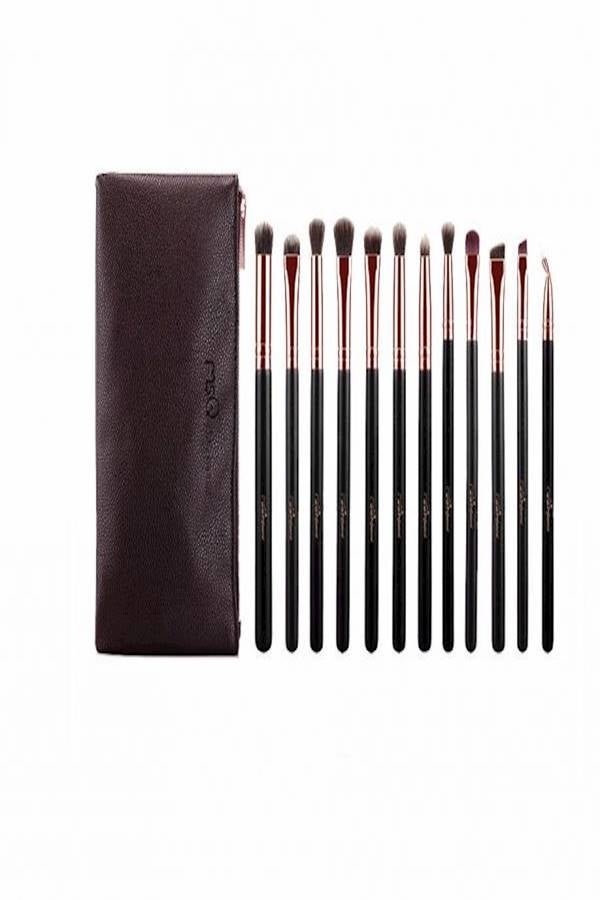 12-Piece Eyeshadow Brush Set Black/Gold - Image 1