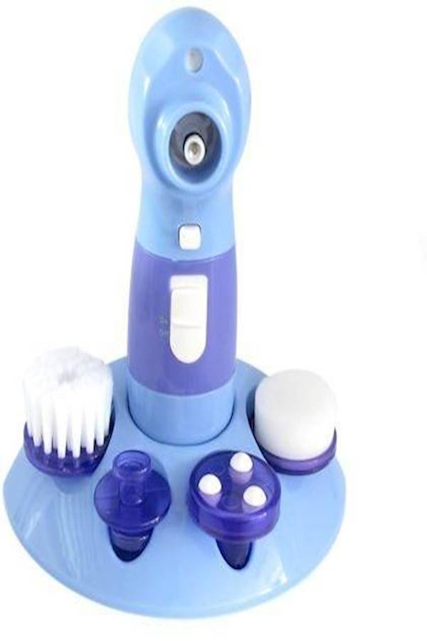 5-In-1 Auto Spinning Electronic Facial Cleanser Purple