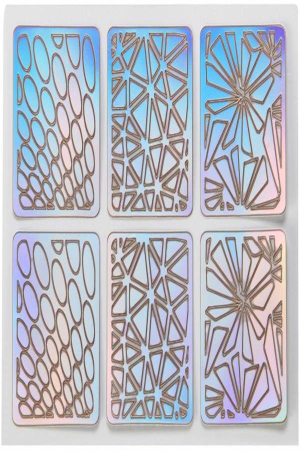 Generic Nail Art Sticker Blue/Gold