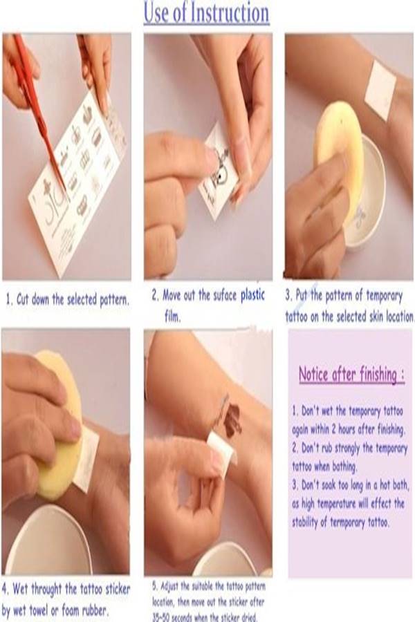 ملصق تاتو مؤقت بشكل حصان كرتوني وسحابة متعدد الألوان - Image 2