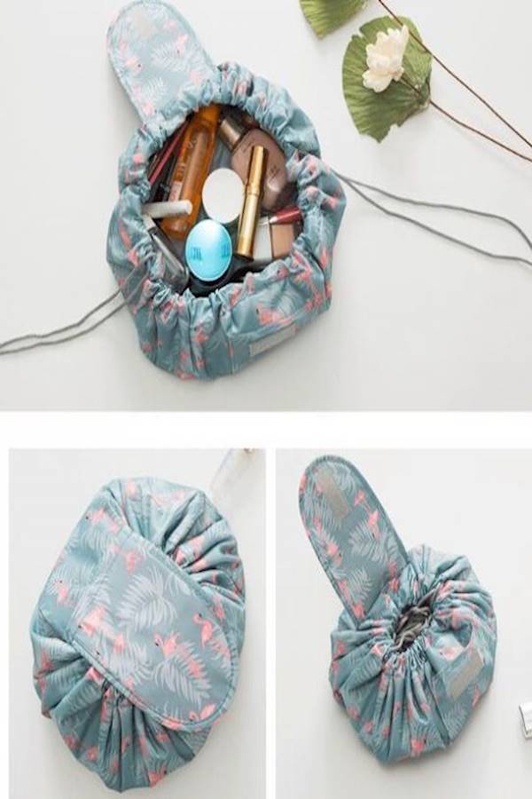 Travel Cosmetic Bag Blue/Pink - Image 2