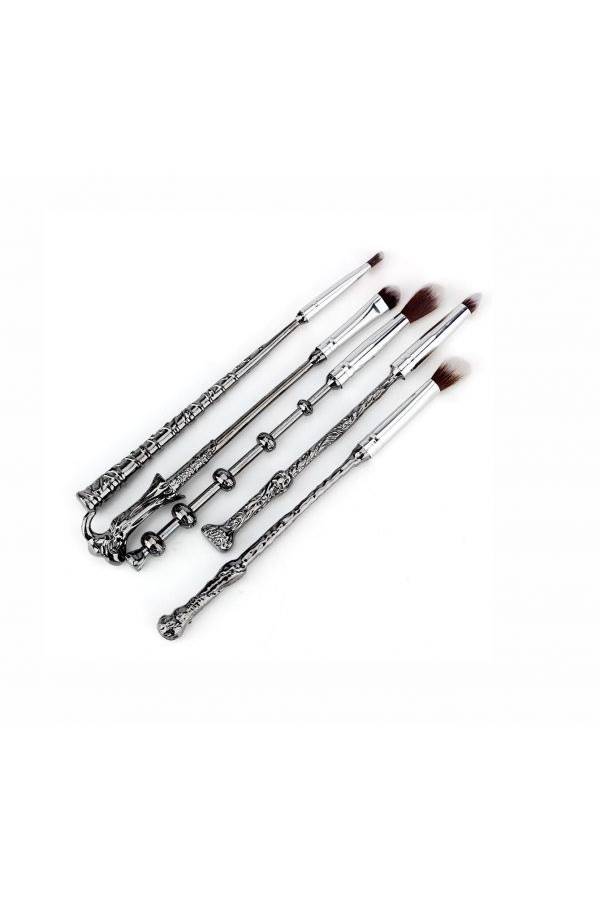 5-Piece Harry Potter Magic Wand Face Brushes Silver/Black - Image 2