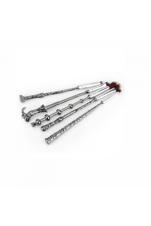 5-Piece Harry Potter Magic Wand Face Brushes Silver/Black - Image 3