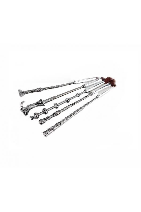 5-Piece Harry Potter Magic Wand Face Brushes Silver/Black - Image 5