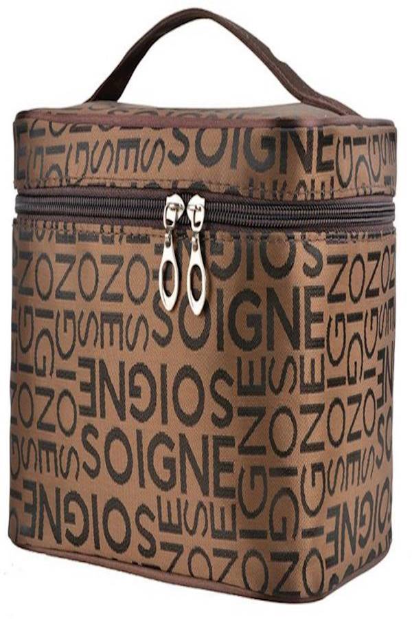 Portable Makeup Organizer Bag Brown