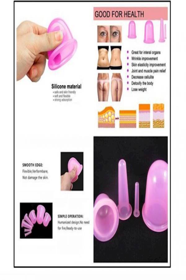 4-Piece Body Massager Cupping Set Pink - Image 2