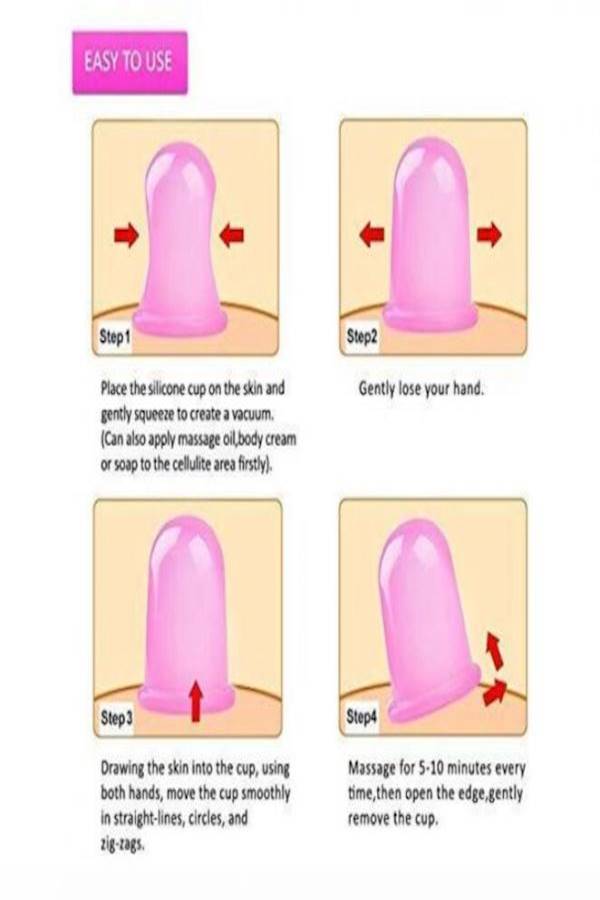 4-Piece Body Massager Cupping Set Pink - Image 4