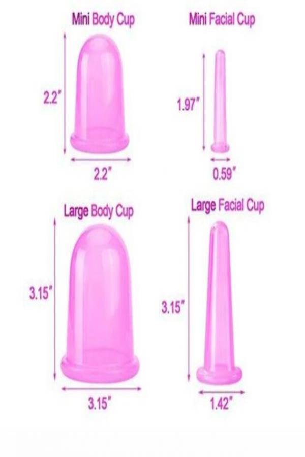 4-Piece Body Massager Cupping Set Pink - Image 5