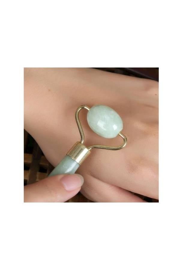 أداة تجميل طبيعية للقدم والرأس والجسم عملية محمولة للعناية بالوجه صحية بحجر دوار لتدليك الوجه مضادة للتجاعيد لتنحيف الوجه والاسترخاء وتدليك الوجه والرقبة ذهب أخضر - Image 5