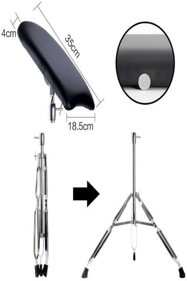 حامل داعم لرسم التاتو قابل للتعديل أسود/فضي - Image 5