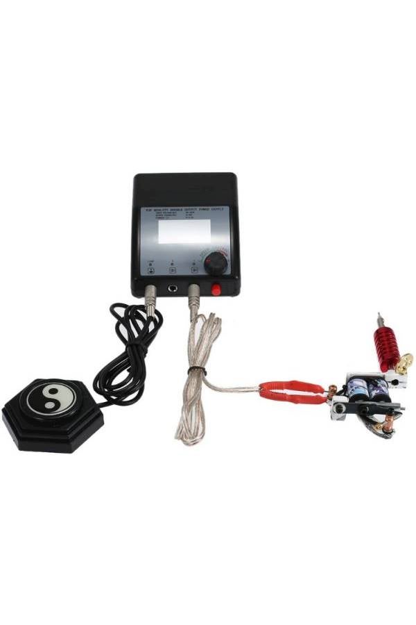 Double Output Digital Tattoo Power Supply Black/Grey - Image 2