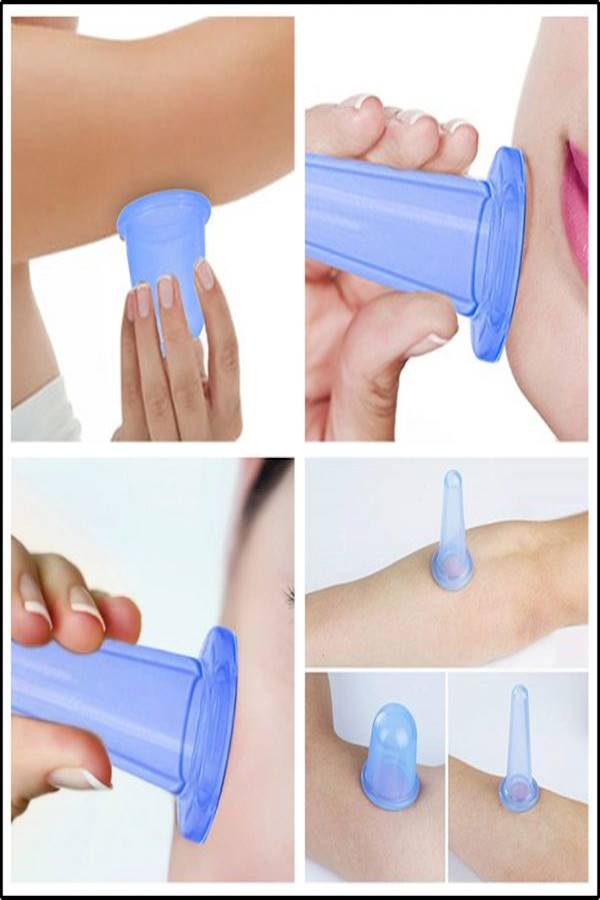 6-Piece Facial And Home Use Massage Cups Set Blue - Image 2