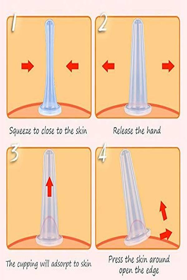 6-Piece Facial And Home Use Massage Cups Set Blue - Image 4