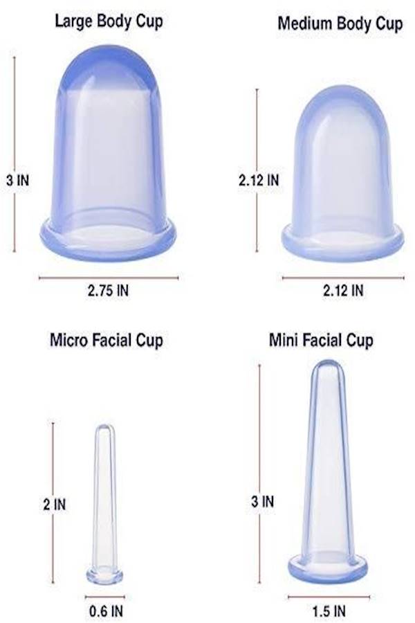 6-Piece Facial And Home Use Massage Cups Set Blue - Image 5