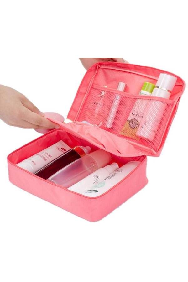 Portable Toiletry Travel Kit Organizer Cosmetic Bag Pink - Image 2