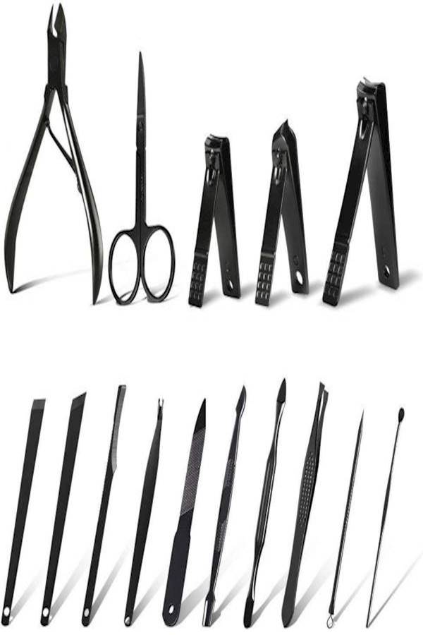 15-Piece Manicure Pedicure Tools Set With Case Black/Red - Image 5