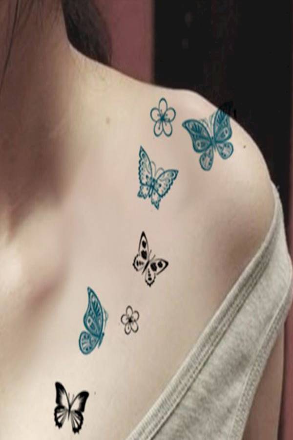 Waterproof Tattoo Stickers Blue/Purple/Yellow - Image 2