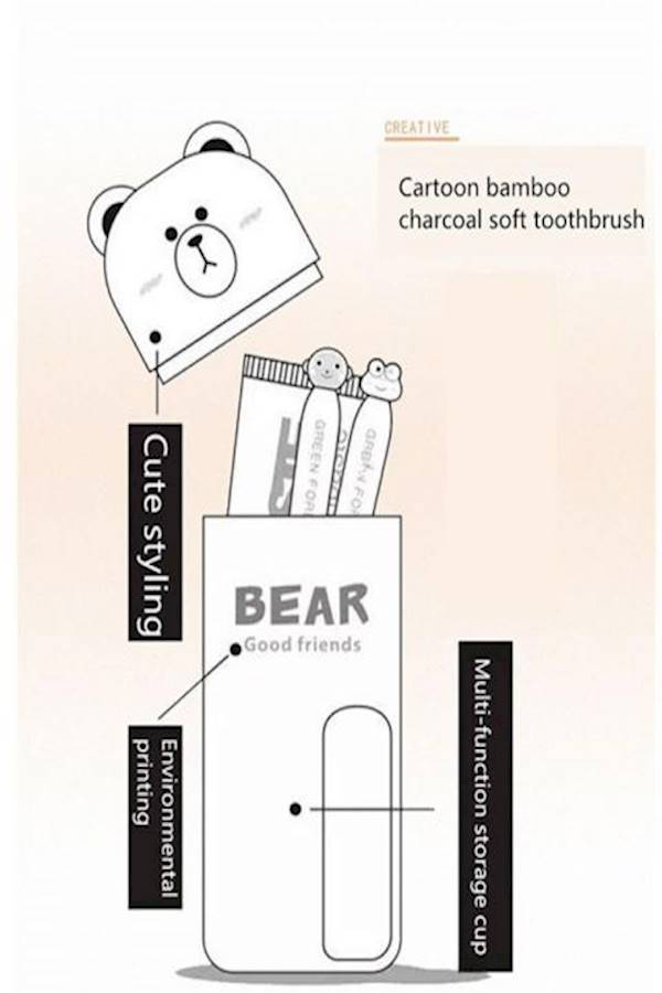 Bear Designed  Bathroom Organizer Beige/Orange/Black  - Image 2