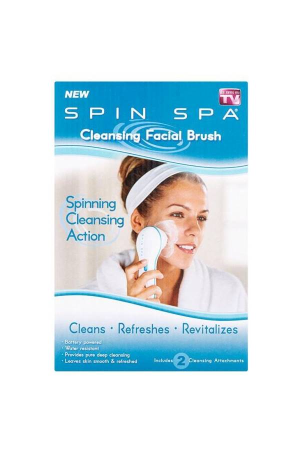 Spin Spa - Cleansing Facial Brush White/Blue - Image 1
