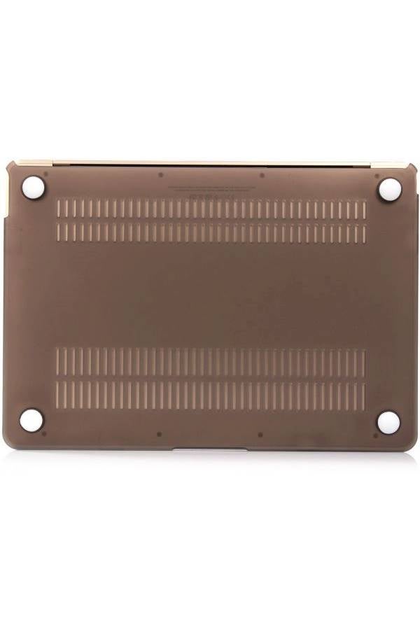 غطاء حماية واقٍ وصلب ومعالج بالمطاط لجهاز ماك بوك برو مقاس 13 بوصة بشاشة عرض ريتنيا مقاس 12 بوصة بني - Image 3