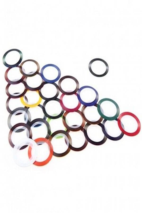 مجموعة ملصقات شرائط تزيين الأظافر من 30 رول أزرق/أحمر/بني - Image 1