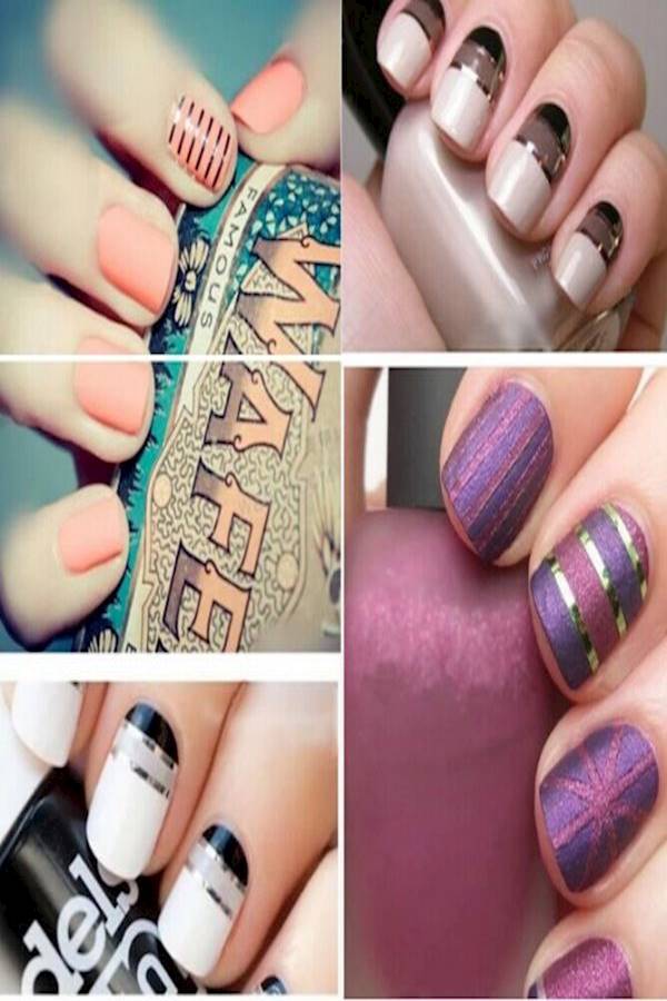 مجموعة ملصقات شرائط تزيين الأظافر من 30 رول أزرق/أحمر/بني - Image 5