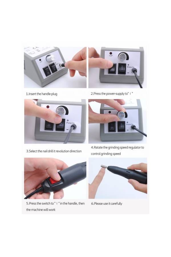 Generic Electric Nail Art Drill Tool Black/Red/Brown  - Image 5