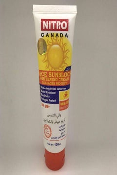 NITRO CANADA Face Sunblock Whitening Non-Sticky Cream Collagen Protect UV 50 plus 100ml  - Image 4