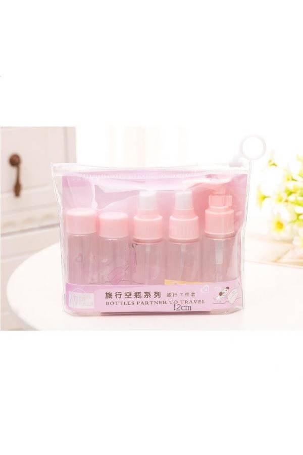Generic - 7-Piece Travel Container Kit Set Pink - Image 1